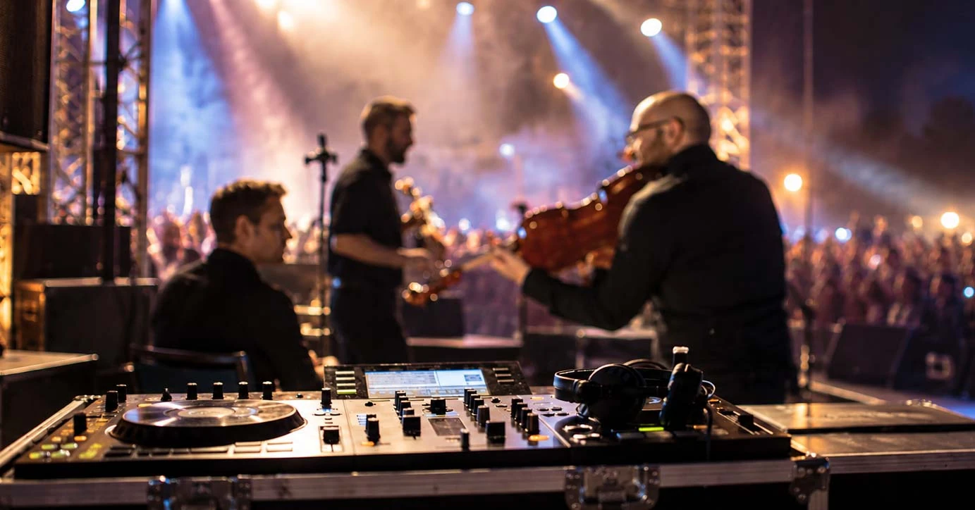 Console audio durante un concerto dal vivo